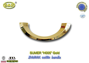 H005 altın ve Gümüş renk İtalya tasarım ay şekli metal tabut kolu zamak tabut aksesuarları boyutu 20.5 * 7.5 cm