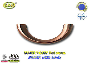 Ref Hiçbir H005S Boyut 19 × 7 cm Zamak Metal Tabut Kolları Renk Kırmızı Bronz Ay Şekli