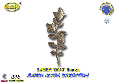 Metal tabut dekorasyon zamak gül çinko alaşım çiçek D013 45 cm * 13 cm Antik bronz