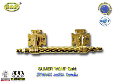Dia.  20mm çinko alaşım tabut kolu H016 zamak tabut çubuğu altın rengi İtalya kalite boyutu 12.5 * 10 cm